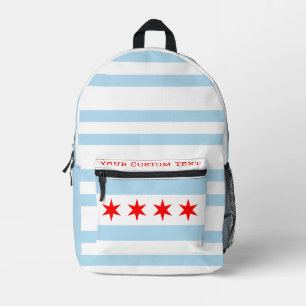 Design with the flag of chicago, city pride printed backpack