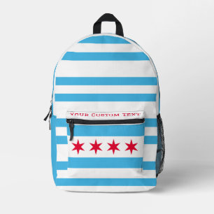 Design with the flag of chicago, darker variant printed backpack