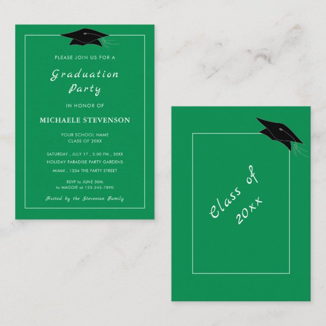 Design Your Colours Graduation Invitations Example (Front/Back)