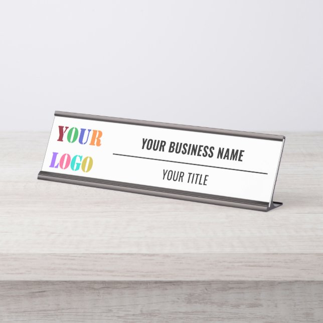 Design Your Company Logo Desk Name Plate Example (Front)
