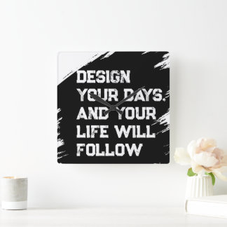 Design your days... square wall clock