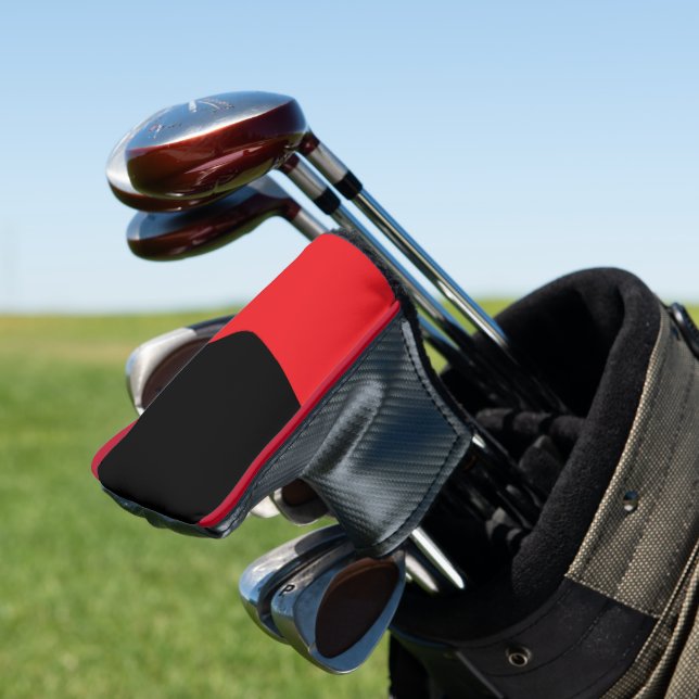 Design Your Dream Red-Black Colour Golf Head Cover (In Situ)