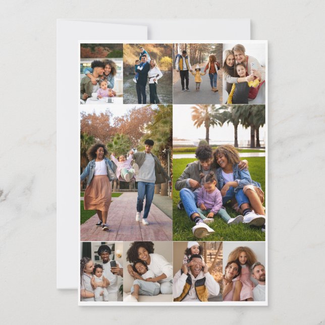 Design Your Own 10 Photo Collage Card (Front)
