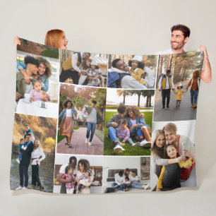 Design Your Own 10 Photo Collage Fleece Blanket