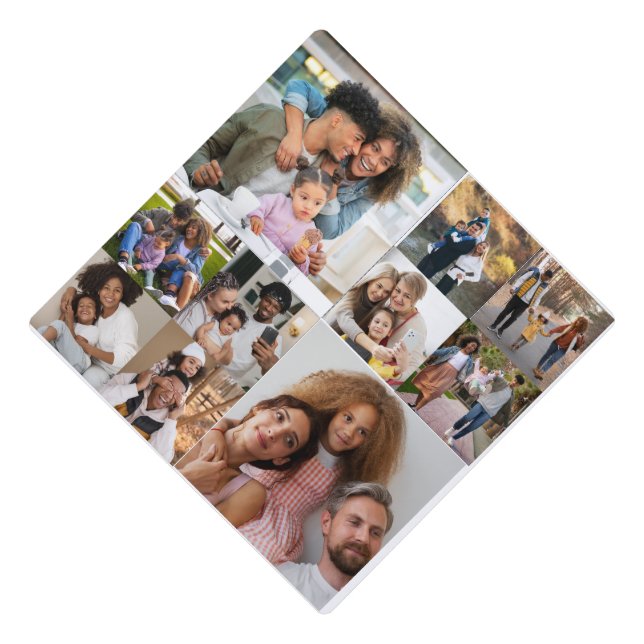 Design Your Own 10 Photo Collage Graduation Cap Topper (Front)
