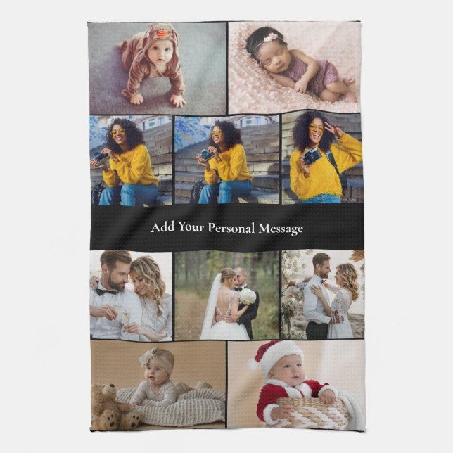 Design Your Own 10 Photo Collage Kitchen Towel (Vertical)