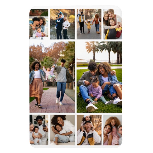 Design Your Own 10 Photo Collage Magnet (Vertical)