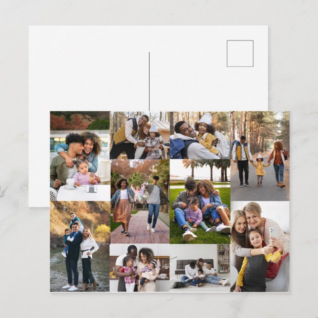 Design Your Own 10 Photo Collage Postcard (Front/Back)