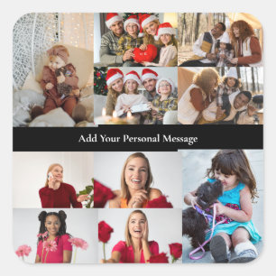 Design Your Own 10 Photo Collage Poster Square Sticker