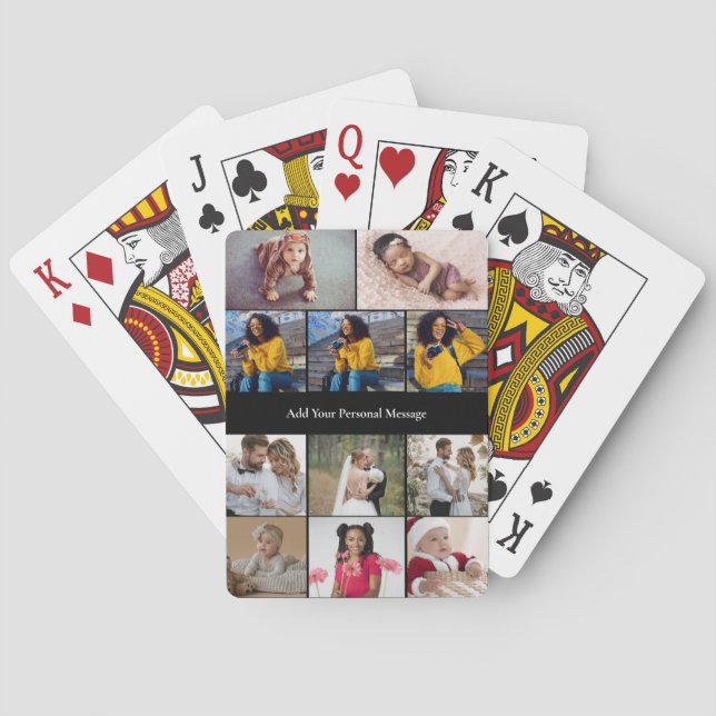 Design Your Own 11 Photo Collage Playing Cards (Back)