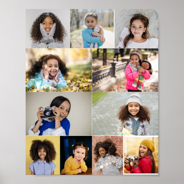 Design Your Own 11 Photo Collage Poster (Front)