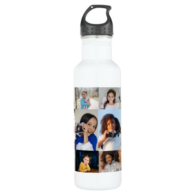 Design Your Own 12 Photo Collage 710 Ml Water Bottle (Front)