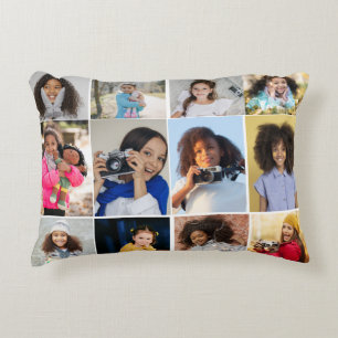 Design Your Own 12 Photo Collage Accent Pillow
