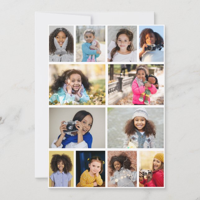 Design Your Own 12 Photo Collage Card (Front)
