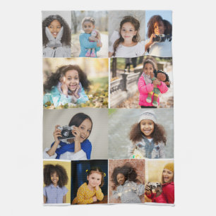 Design Your Own 12 Photo Collage Kitchen Towel