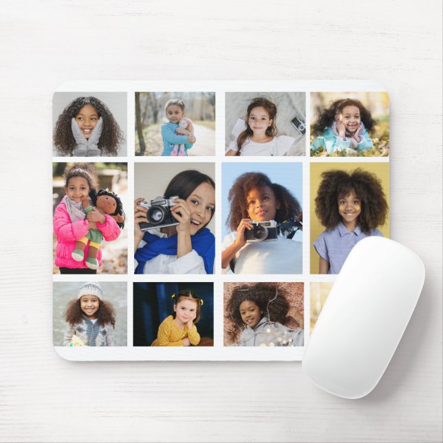 Design Your Own 12 Photo Collage Mouse Pad (With Mouse)