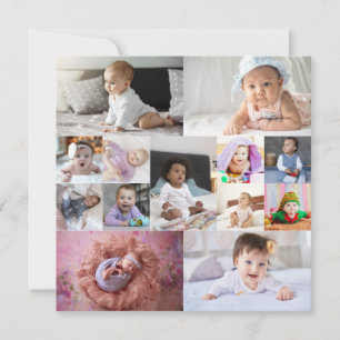 Design Your Own 13 Photo Collage Thank You Card
