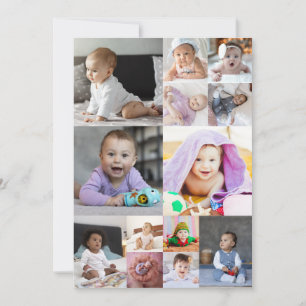 Design Your Own 13 Photo Collage Thank You Card