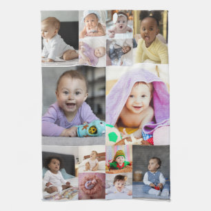 Design Your Own 14 Photo Collage Kitchen Towel