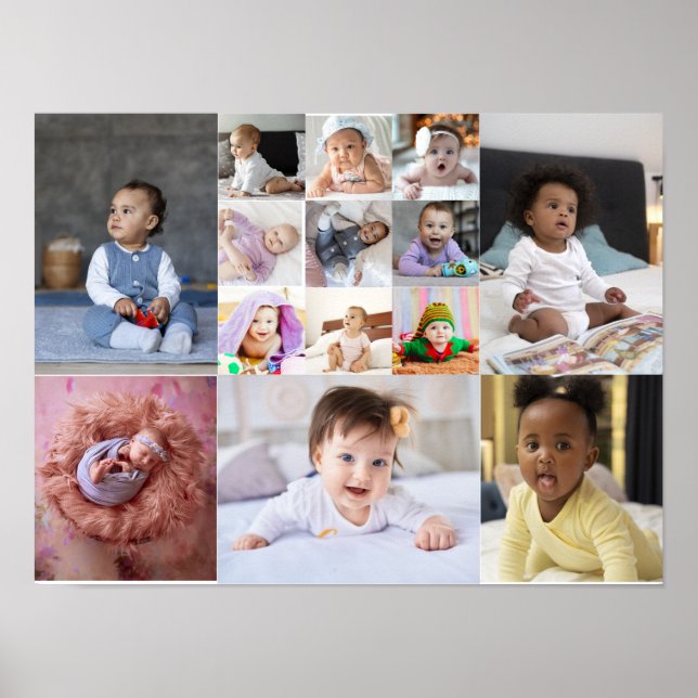 Design Your Own 14 Photo Collage Poster (Front)