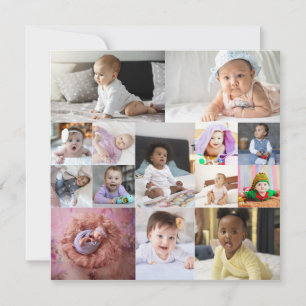 Design Your Own 14 Photo Collage Thank You Card