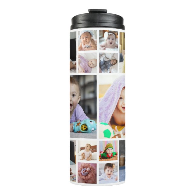 Design Your Own 14 Photo Collage Thermal Tumbler (Front)