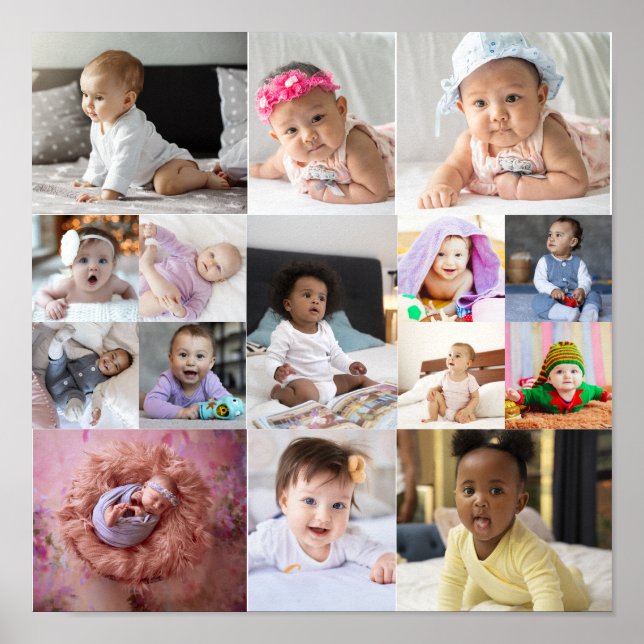 Design Your Own 15 Photo Collage Poster (Front)