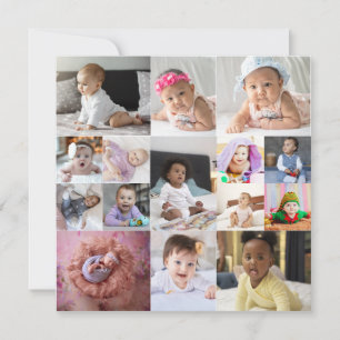 Design Your Own 15 Photo Collage Thank You Card