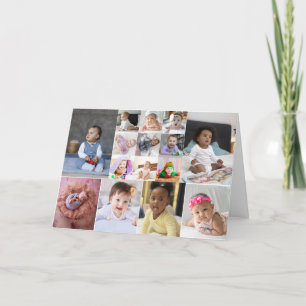Design Your Own 15 Photo Collage Thank You Card