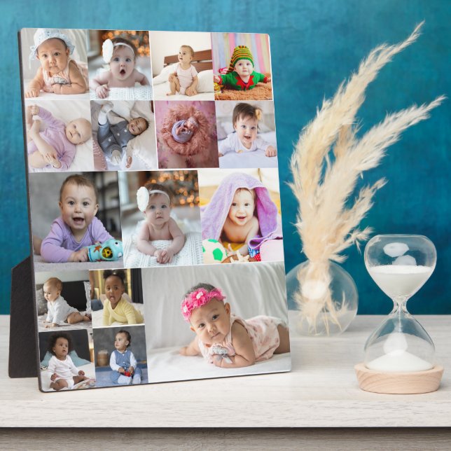 Design Your Own 16 Photo Collage  Plaque (Side)