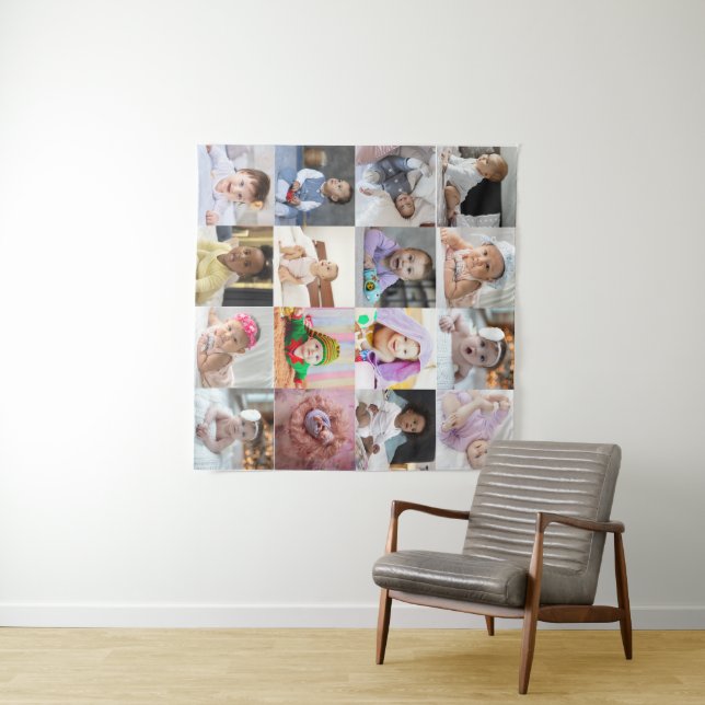 Design Your Own 16 Photo Collage Tapestry (In Situ (Horizontal))