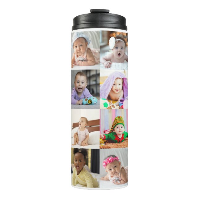 Design Your Own 16 Photo Collage Thermal Tumbler (Front)
