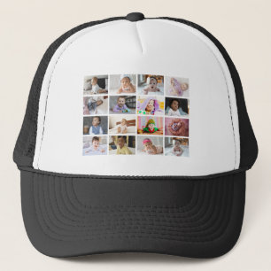 Design Your Own 16 Photo Collage  Trucker Hat