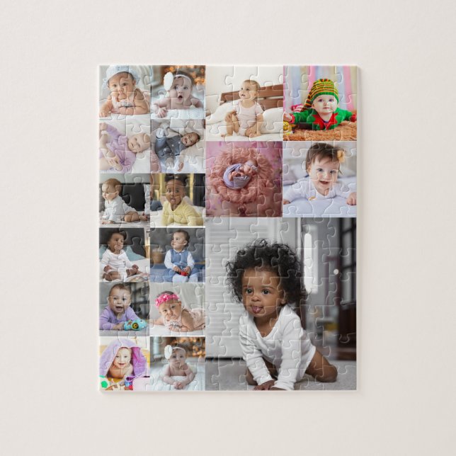 Design Your Own 17 Photo Collage  Jigsaw Puzzle (Vertical)