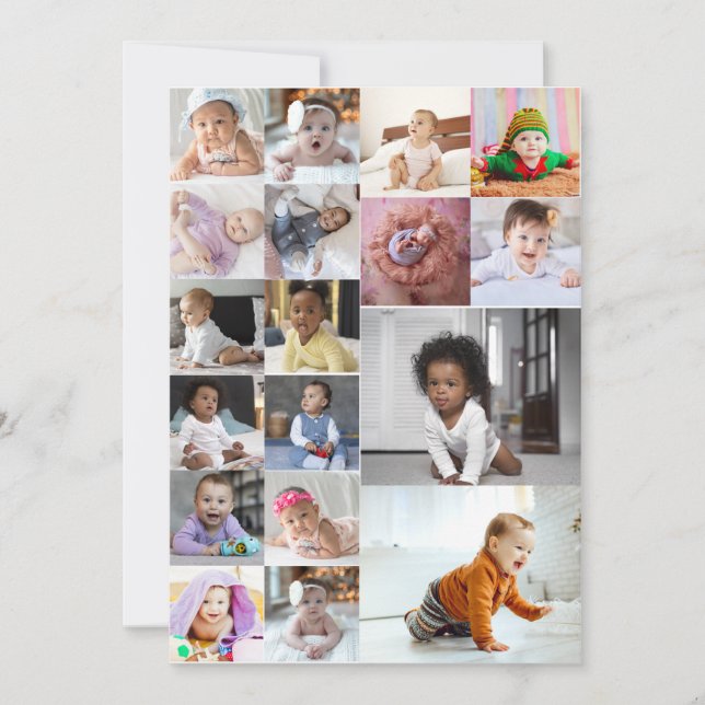 Design Your Own 18 Photo Collage  Holiday Card (Front)