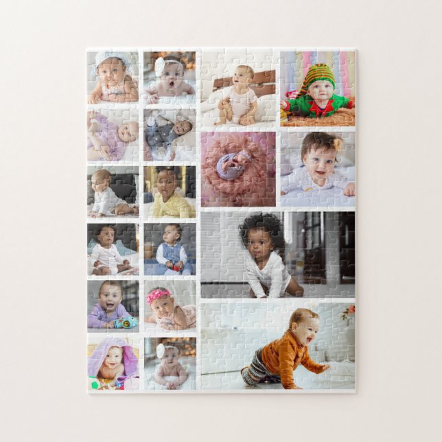 Design Your Own 18 Photo Collage  Jigsaw Puzzle (Vertical)