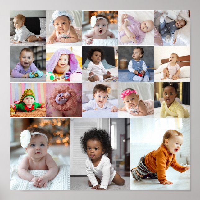 Design Your Own 18 Photo Collage Poster (Front)