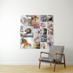 Design Your Own 18 Photo Collage Tapestry