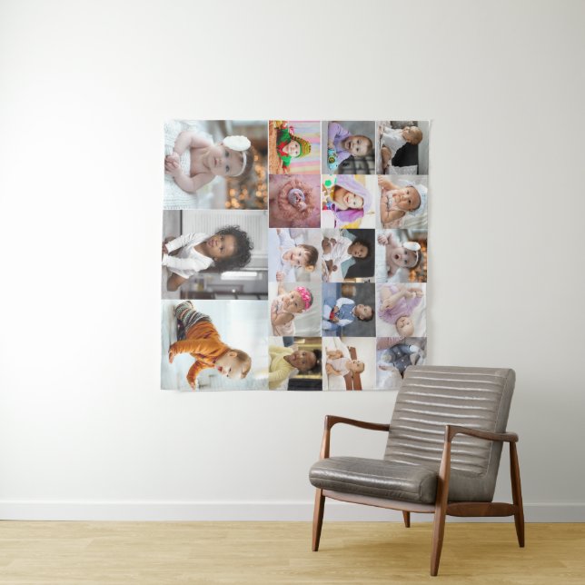 Design Your Own 18 Photo Collage Tapestry (In Situ (Horizontal))