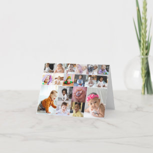 Design Your Own 18 Photo Collage Thank You Card