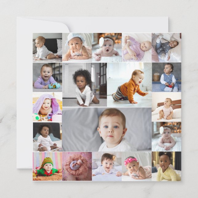 Design Your Own 19 Photo Collage Card (Front)