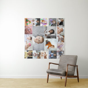 Design Your Own 19 Photo Collage Tapestry