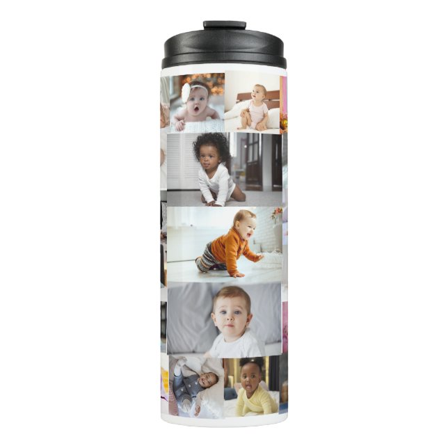 Design Your Own 19 Photo Collage  Thermal Tumbler (Front)