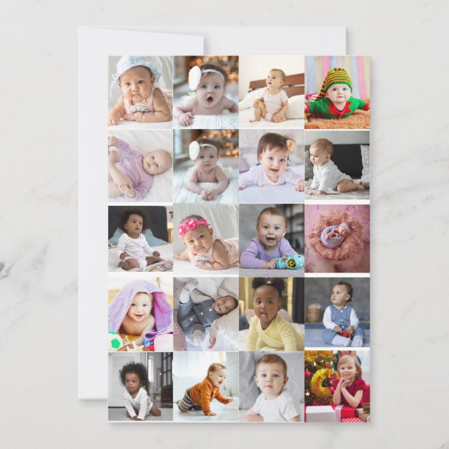 Design Your Own 20 Photo Collage  Announcement (Front)