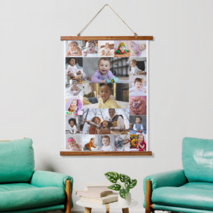 Design Your Own 21 Photo Collage Hanging Tapestry