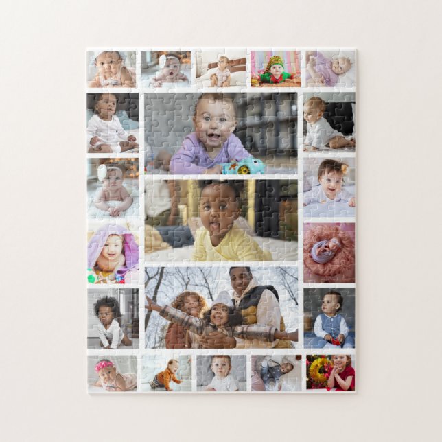 Design Your Own 21 Photo Collage Jigsaw Puzzle (Vertical)