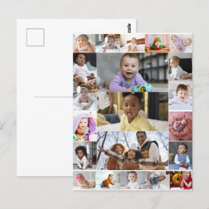 Design Your Own 21 Photo Collage Postcard