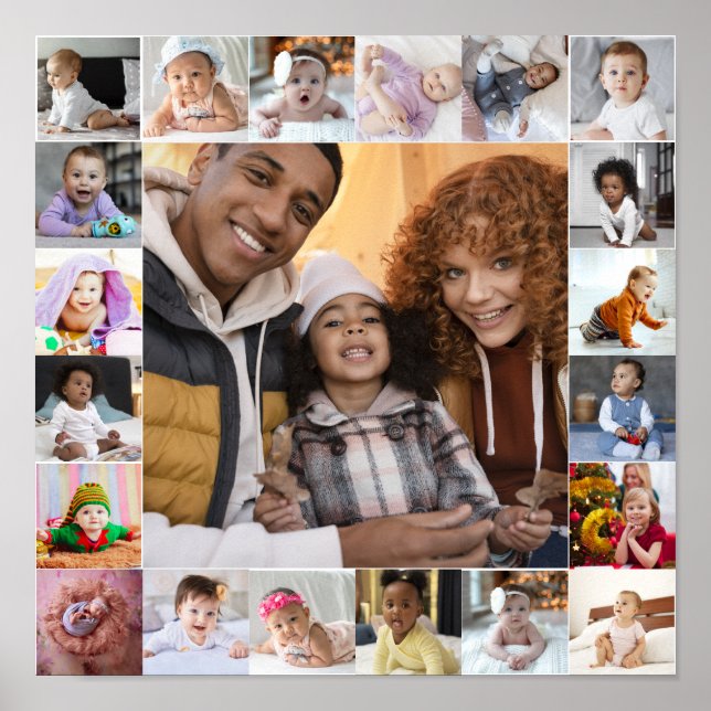 Design Your Own 21 Photo Collage Poster (Front)