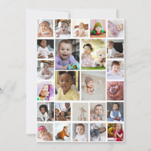 Design Your Own 25 Photo Collage Framed Art Holiday Card