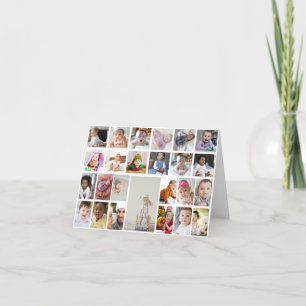 Design Your Own 25 Photo Collage Framed Art Holiday Card